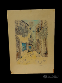 Acquaforte originale firmata Vicolo di A. Gerosa.