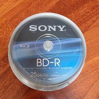 10 dischi BluRay Sony BD-R 25GB 1-6x registrabili 