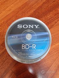 10 dischi BluRay Sony BD-R 25GB 1-6x registrabili 