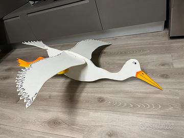 Cicogna in legno per nascita