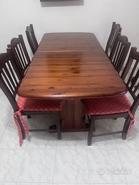 Set tavolo allungabile e sedie legno massello