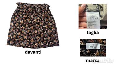 gonna invernale, nera con fiori