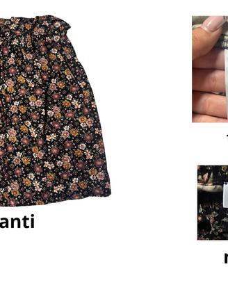 gonna invernale, nera con fiori