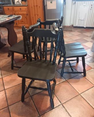 4 sedie di legno