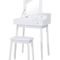 Tavolo Trucco Sgabello Specchio Cassetti Camera