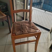 sedie con seduta in vimini