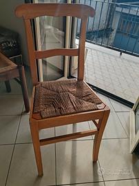 sedie con seduta in vimini