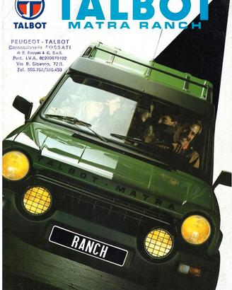 TALBOT MATRA RANCH X BROCHURE ORIGINALE del 1981