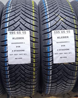 4 GOMME 195 65 15 KLEBER 4 STAGIONI RIF4250