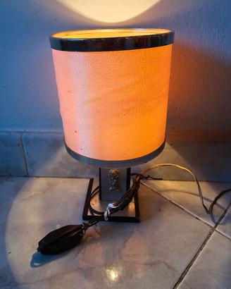 Lampada Da Tavolo Vintage Argento Con Bambino