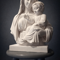 Statua Madonna con Bambino – Effetto Marmo (PLA)