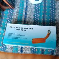 Supporto jamonero “Gondola” in legno + coltello