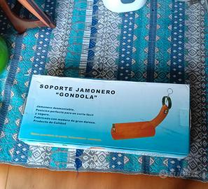 Supporto jamonero “Gondola” in legno + coltello