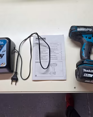 Trapano Makita DDF482 + batteria 6.0ah + caricabat