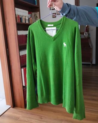 Maglione cotone verde taglia XXL