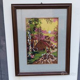 quadro ricamato a mezzo punto 