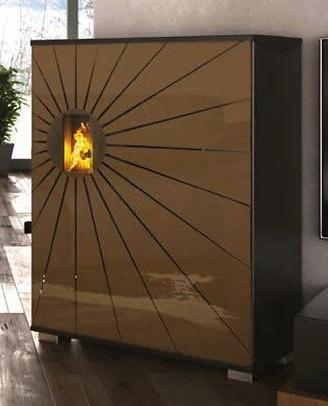 stufa a pellet  in vetro  5 Kw.