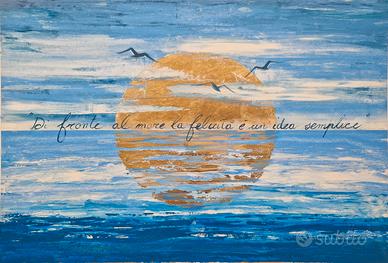 Quadro moderno grande, Olio su tela, mare, marina