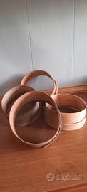 Set 4 setacci/cerchi in legno vintage