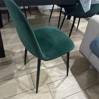 4 sedie moderne in velluto verde