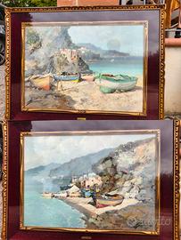 Coppia quadri Antonio Gravina-Olio su tela 