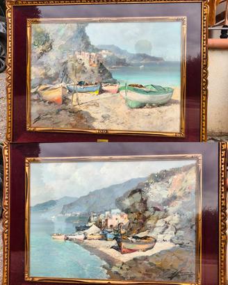 Coppia quadri Antonio Gravina-Olio su tela 