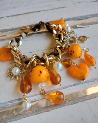 bracciale leopardato il vetro di murano 