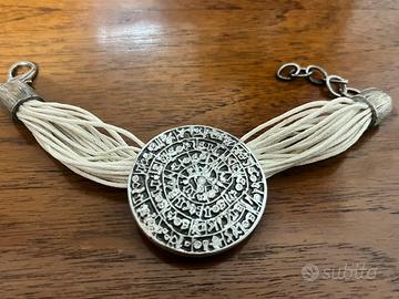 Bracciale in acciaio e cotone