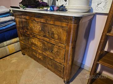 Cassettiera d'epoca in legno massello