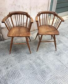 Sedie stile Windsor 1960 in legno di noce