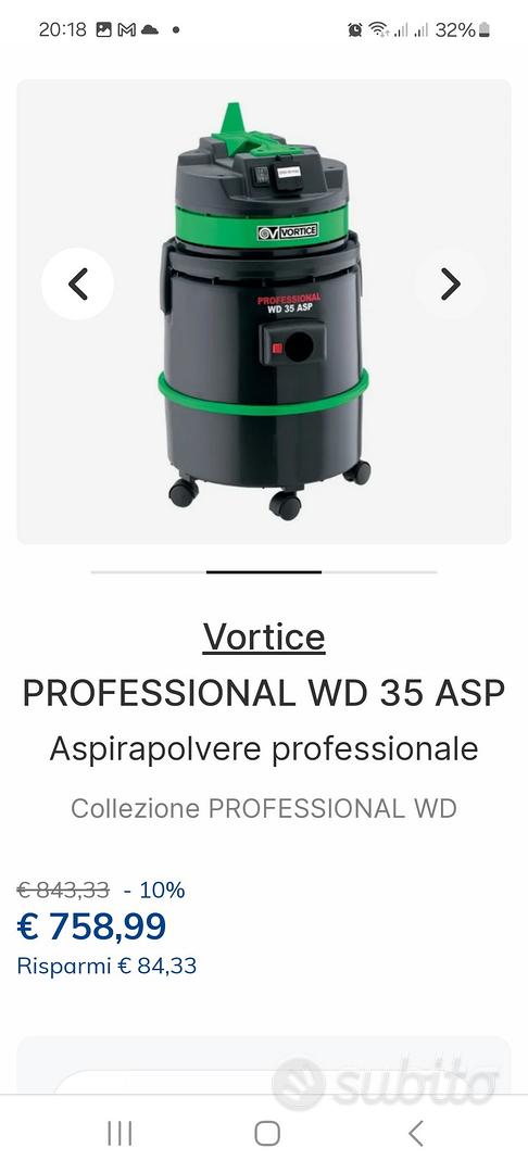 Aspirapolvere Professionale Vortice Wd 35 Asp - Elettrodomestici In vendita  a Reggio Calabria