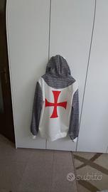 Felpa templare con cappuccio e tasche a canguro