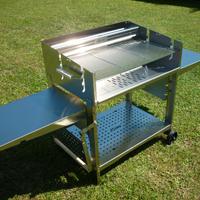 BARBECUE A LEGNA E CARBONELLA INOX 80Q - ilSimo