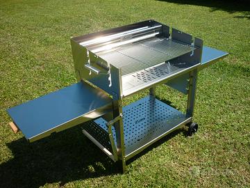 BARBECUE A LEGNA E CARBONELLA INOX 80Q - ilSimo