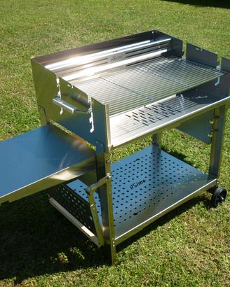 BARBECUE A LEGNA E CARBONELLA INOX 80Q - ilSimo