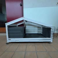 Pawhut conigliera in legno con cassetto estraibile