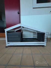 Pawhut conigliera in legno con cassetto estraibile