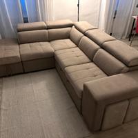 Divano letto angolare con pouf contenitore