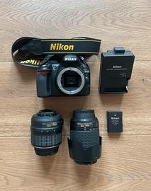Kit Reflex Nikon D3100 + 2 obbiettivi Nikkor