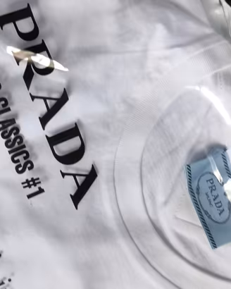 t shirt cotone bianco Prada donna