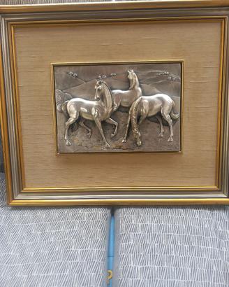 Quadro in bassorilievo argento 800