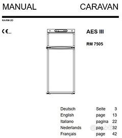 VENDUTO Frigo AES Dometic RM 7505