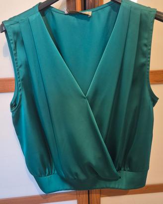 top verde smeraldo  taglia L