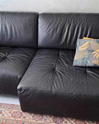 divano 4 posti in vera pelle ROSINI nero