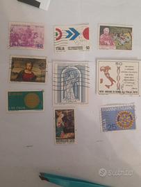 9 francobolli usati italiani del 1970