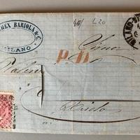 busta con francobollo 40  c. rosa carminio