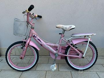 Bicicletta bambina 16 pollici rosa con cestino