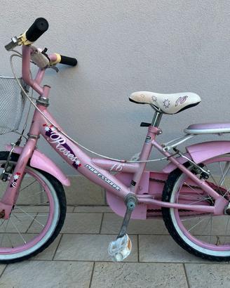 Bicicletta bambina 16 pollici rosa con cestino