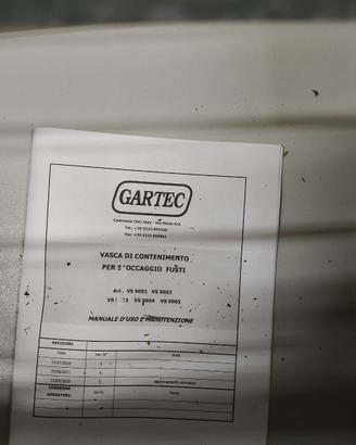 Vasca per sversamento olio 2 fusti