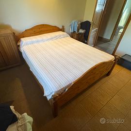 Letto artigianale in legno massello + 2 reti IKEA